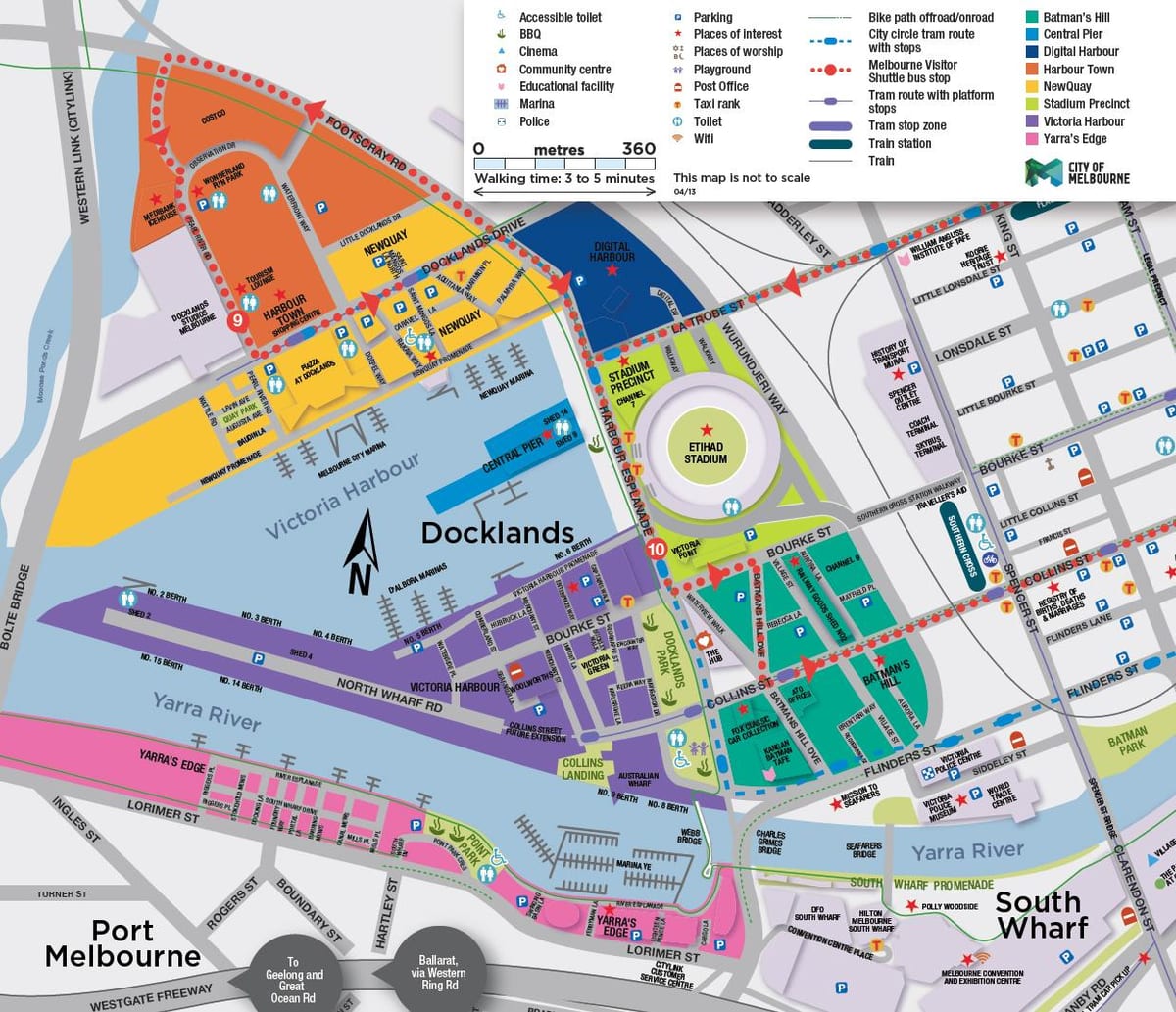 docklands, Μελβούρνη εμφάνιση χάρτη