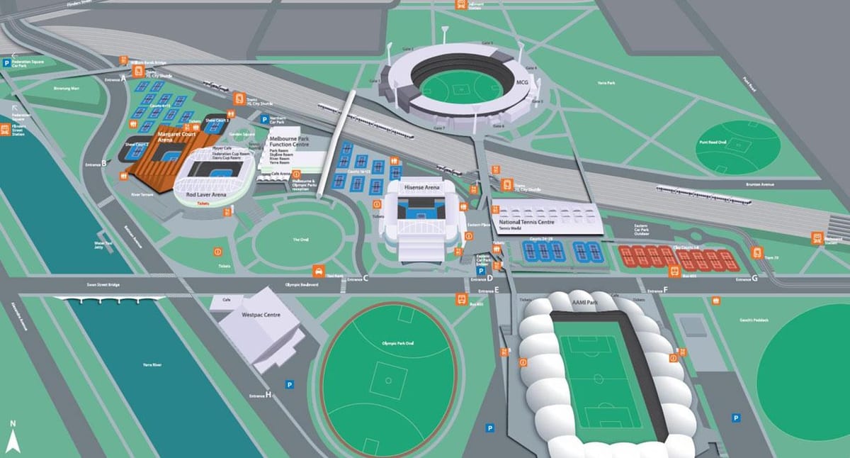 Μελβούρνη olympic park χάρτης