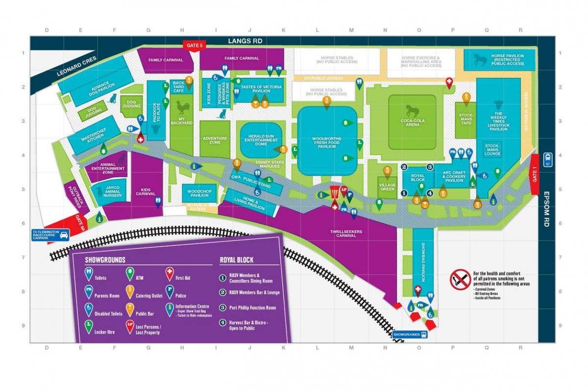 χάρτης της Melbourne Showgrounds