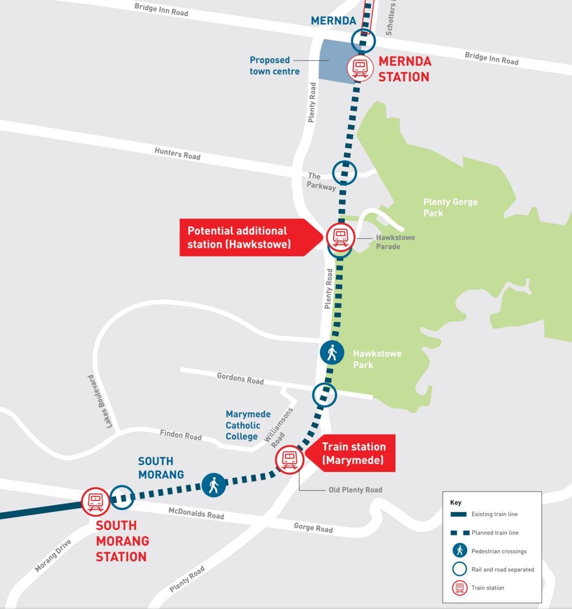 χάρτης της skyrail Μελβούρνη εμφάνιση χάρτη