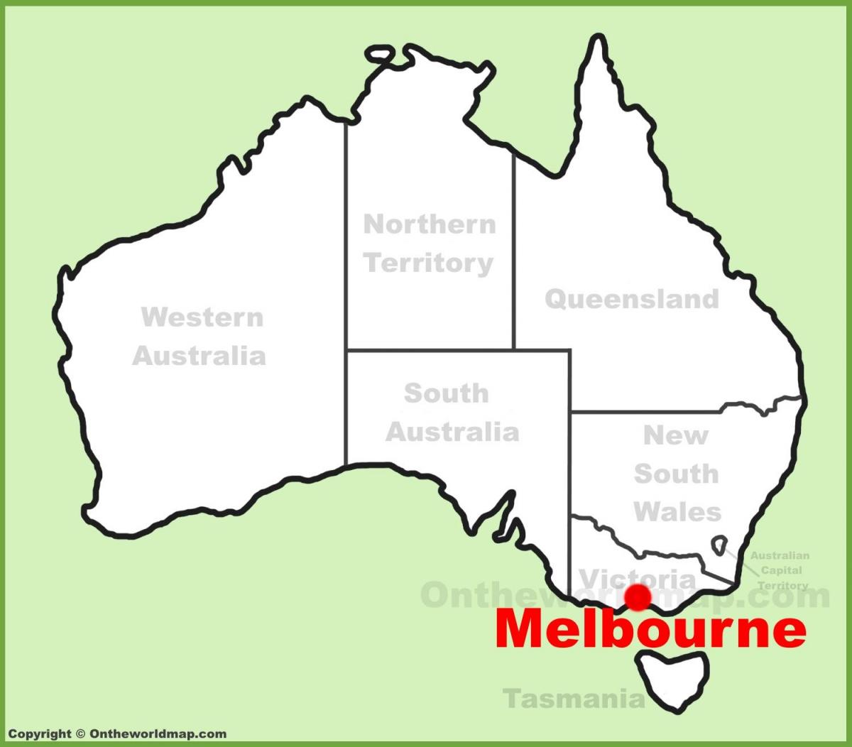χάρτης Μελβούρνη, Αυστραλία