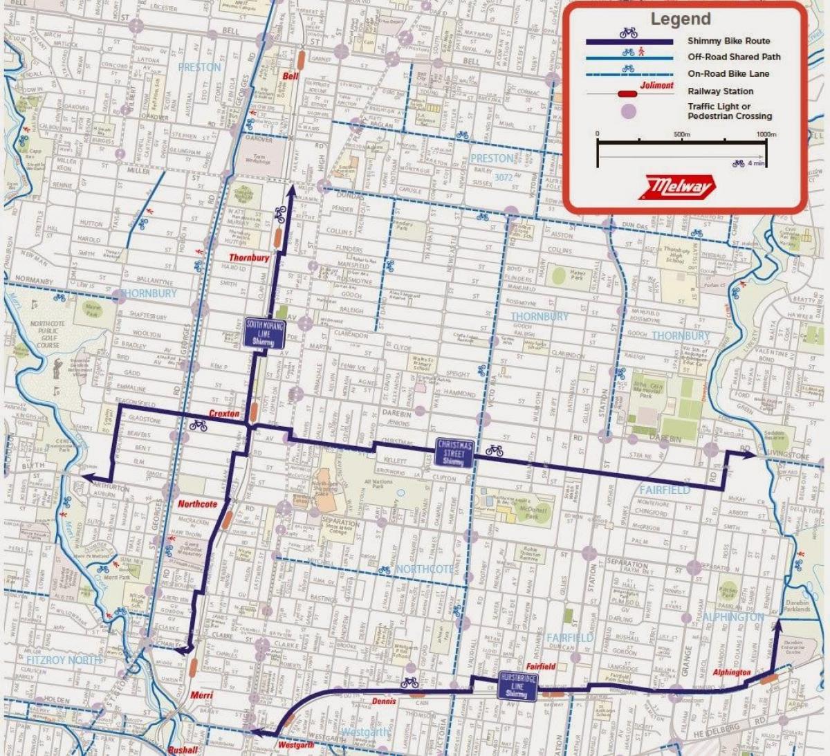 χάρτης της Μελβούρνης μερίδιο ποδήλατο