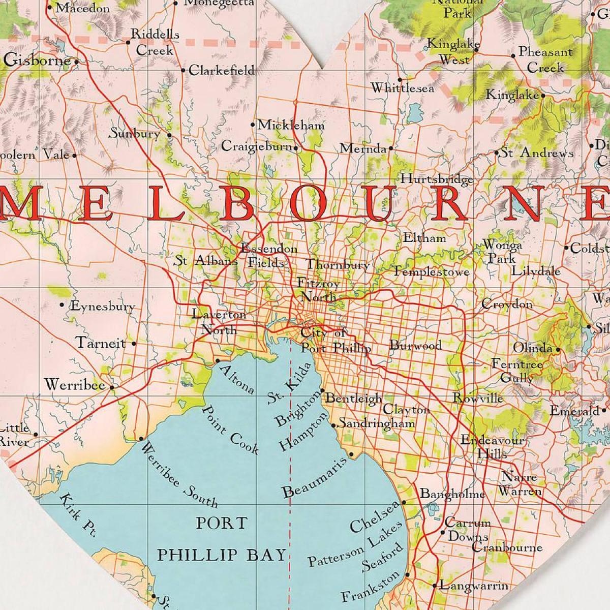 Μελβούρνη παγκόσμιο χάρτη
