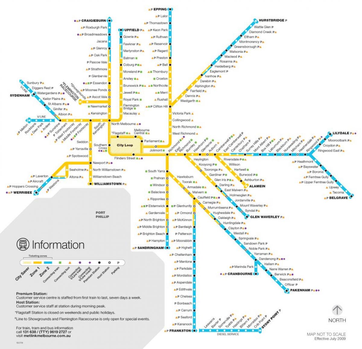 μετρό Μελβούρνη εμφάνιση χάρτη