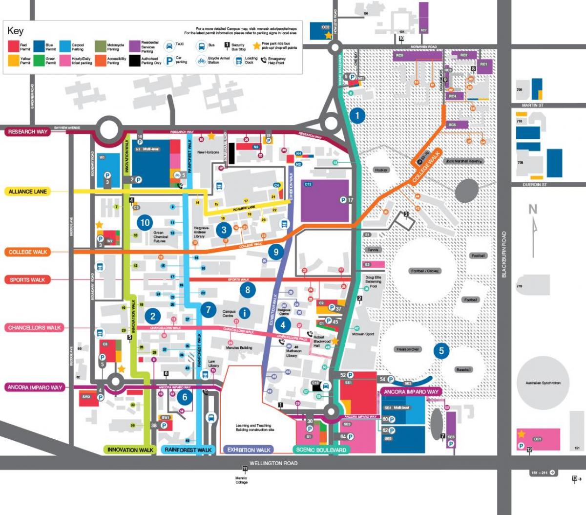 χάρτης από το πανεπιστήμιο Monash