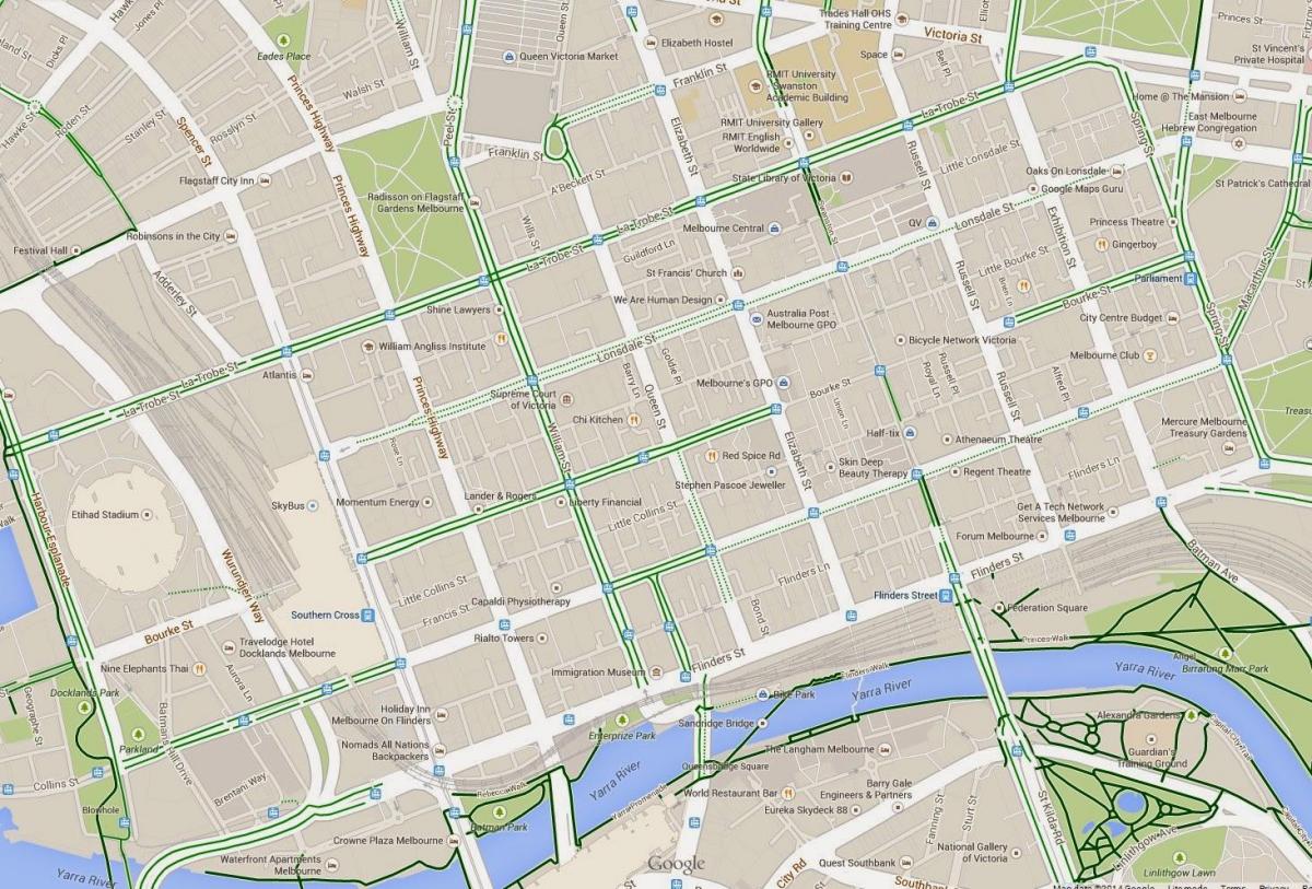 Melbourne cbd χάρτης