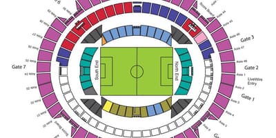 Χάρτης της Etihad stadium Μελβούρνη