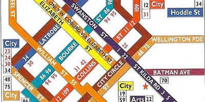 Melbourne cbd τραμ χάρτης