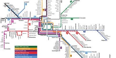 Χάρτης του μετρό Melbourne