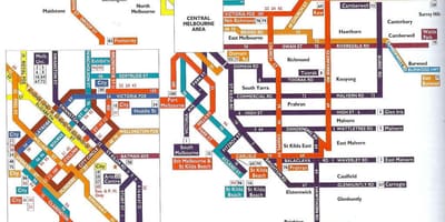 Μελβούρνη δημόσιες μεταφορές χάρτης