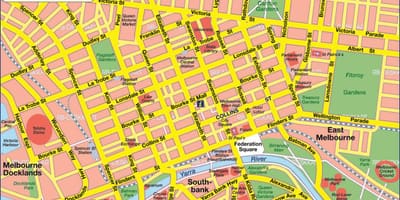 Χάρτης της πόλης Melbourne
