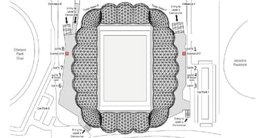 Aami park της Μελβούρνης χάρτης