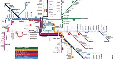 Σιδηροδρομικό σταθμό χάρτης Μελβούρνη